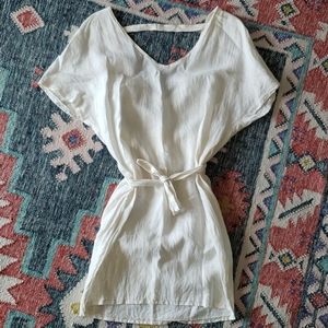 White linen dress